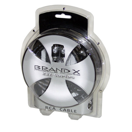 Brandx 12' Foot Hi-End Black/Silver Stereo Rca Cable XXL12RCASQ